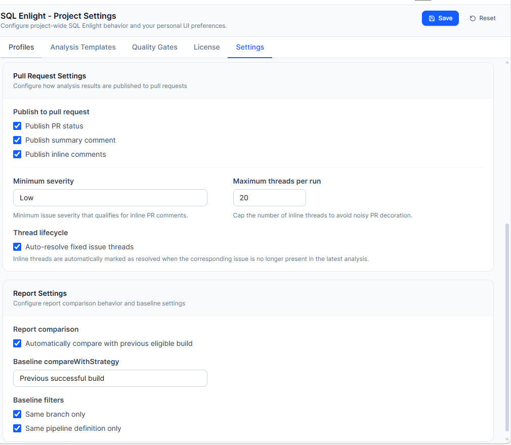 Pull request settings